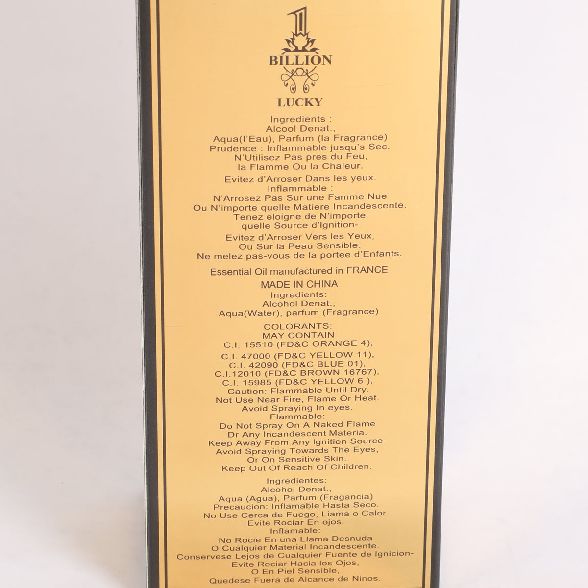 1 Billion Lucky Spray Cologne Eau De Parfum For Men - 100ML/3.4 FL.OZ.