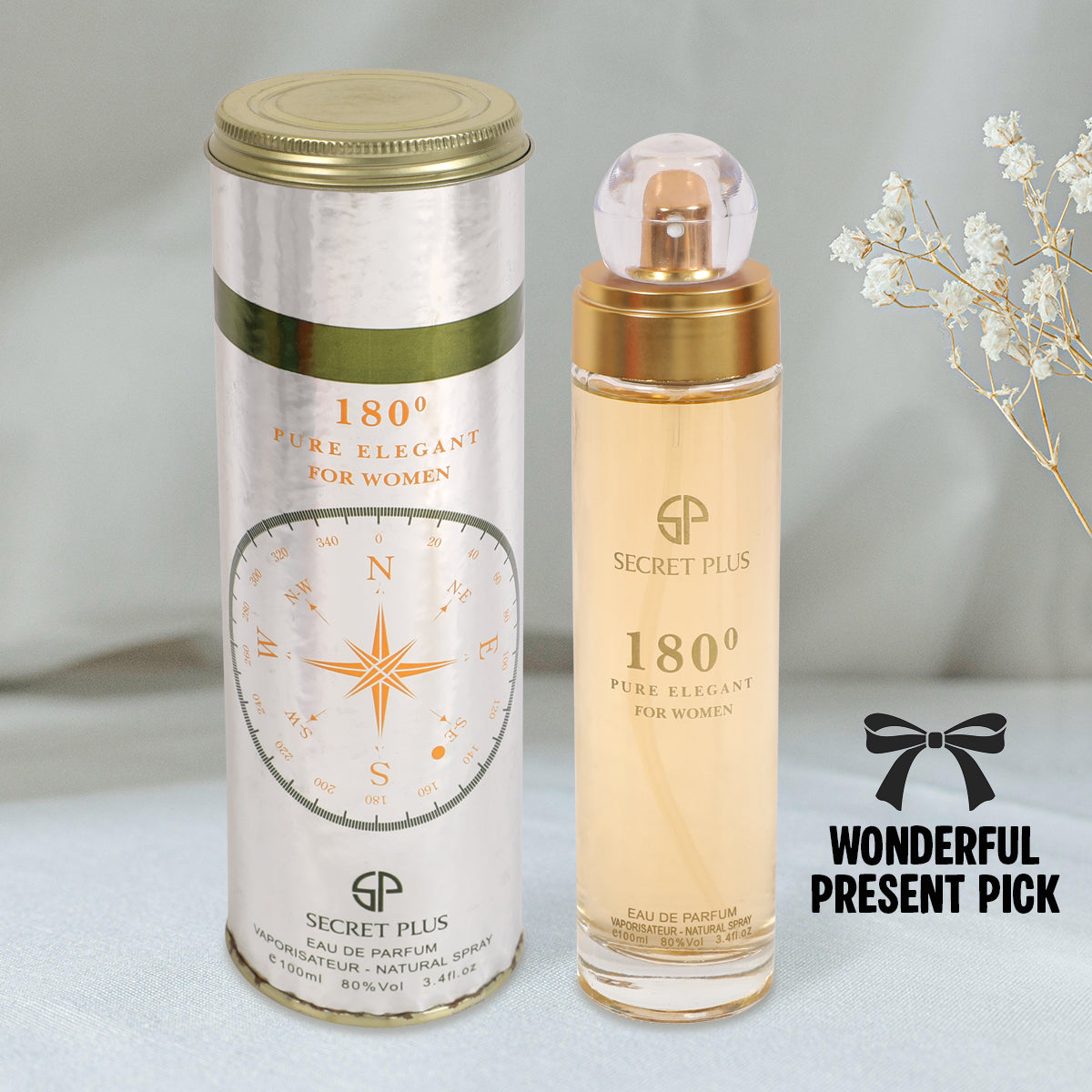 180 Pure Elegant Spray Perfume Eau De Parfum For Women - 100ML/3.4FL.OZ.