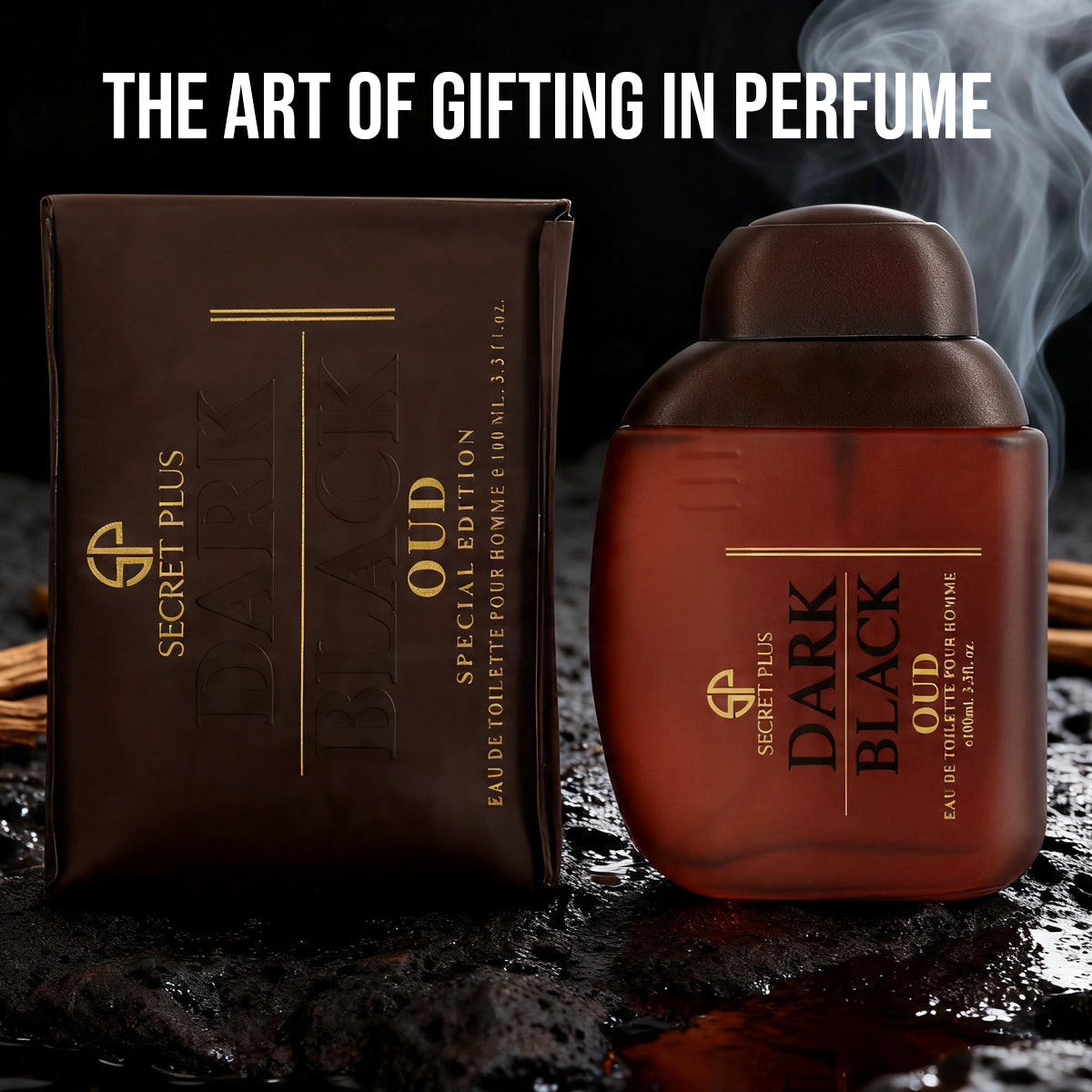 Dark Black Oud Especial Edition Spray Perfume Eau De Toilette For Men - 100ML/3.3 FL.OZ./3PCS