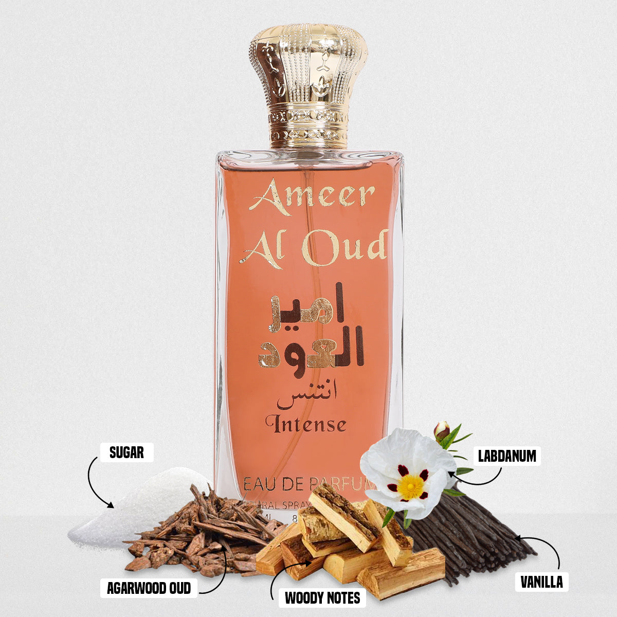 Ameer Al Oud Intense Spray Cologne Eau De Parfum For Men - 100ML/3.4 FL.OZ.