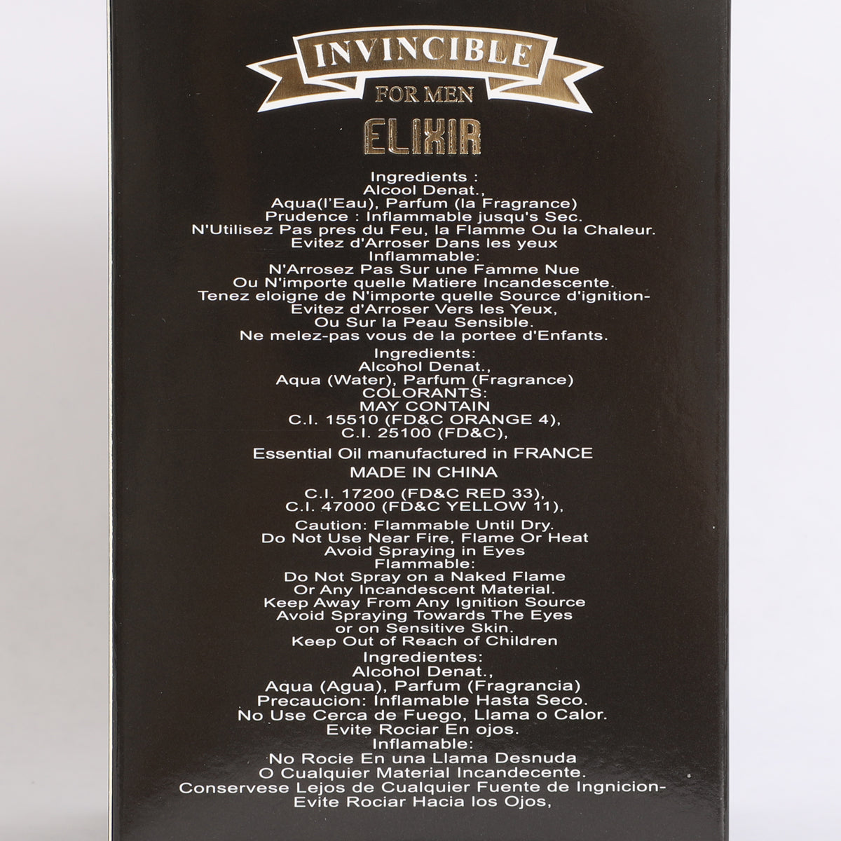 Invincible Elixir Spray Cologne Eau De Parfum For Men - 100ML/3.4 FL.OZ.