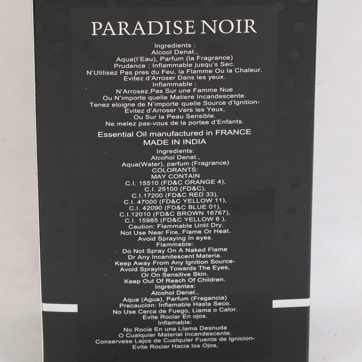 Paradise Noir Spray Perfume Eau De Parfum For Men - 100ML/3.4FL.OZ.