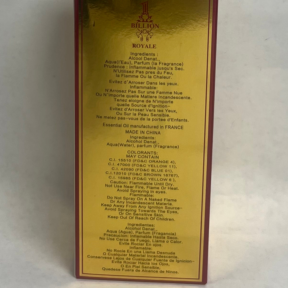 1 Billion Royale Spray Perfume Eau De Parfum For Men - 100ML/3.4FL.OZ.