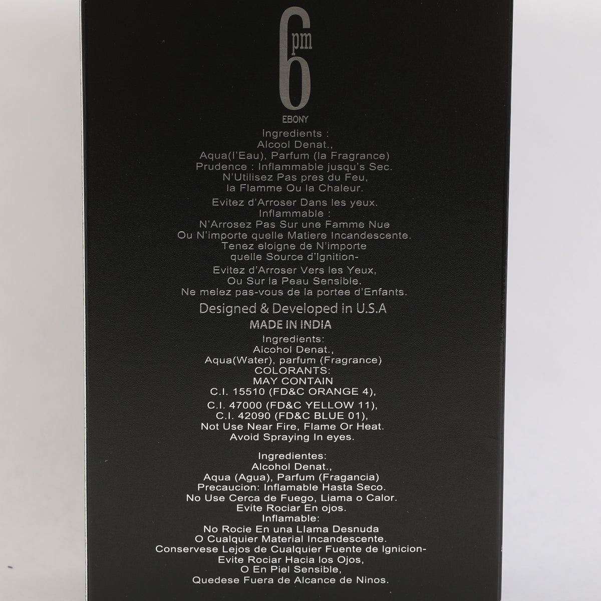 6PM Ebony Spray Perfume Eau De Parfum For Men - 100ML/3.4 FL.OZ.
