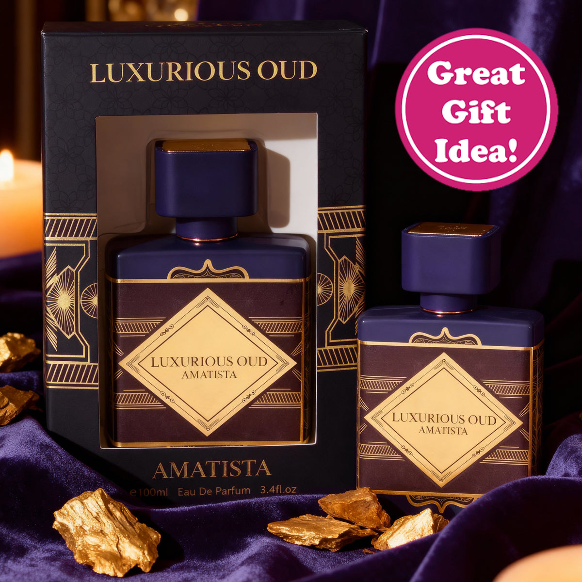 Luxurious Oud Amatista Spray Perfume Eau De Parfum For Women - 100ML/3.4FL.OZ.