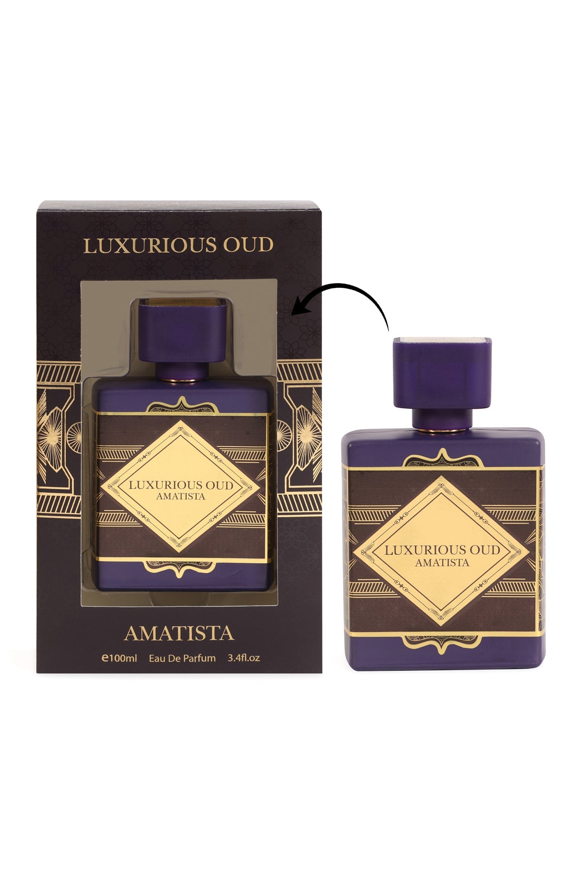 Luxurious Oud Amatista Spray Perfume Eau De Parfum For Women - 100ML/3.4FL.OZ.