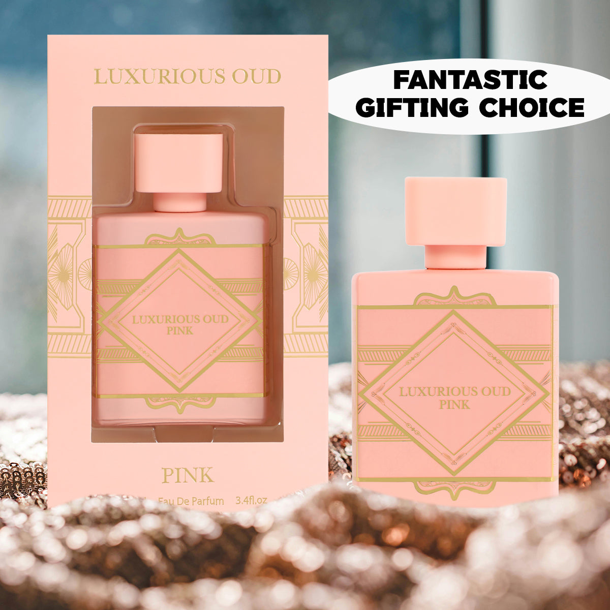 Luxurious Oud Pink Spray Perfume Eau De Parfum For Women - 100ML/3.4FL.OZ