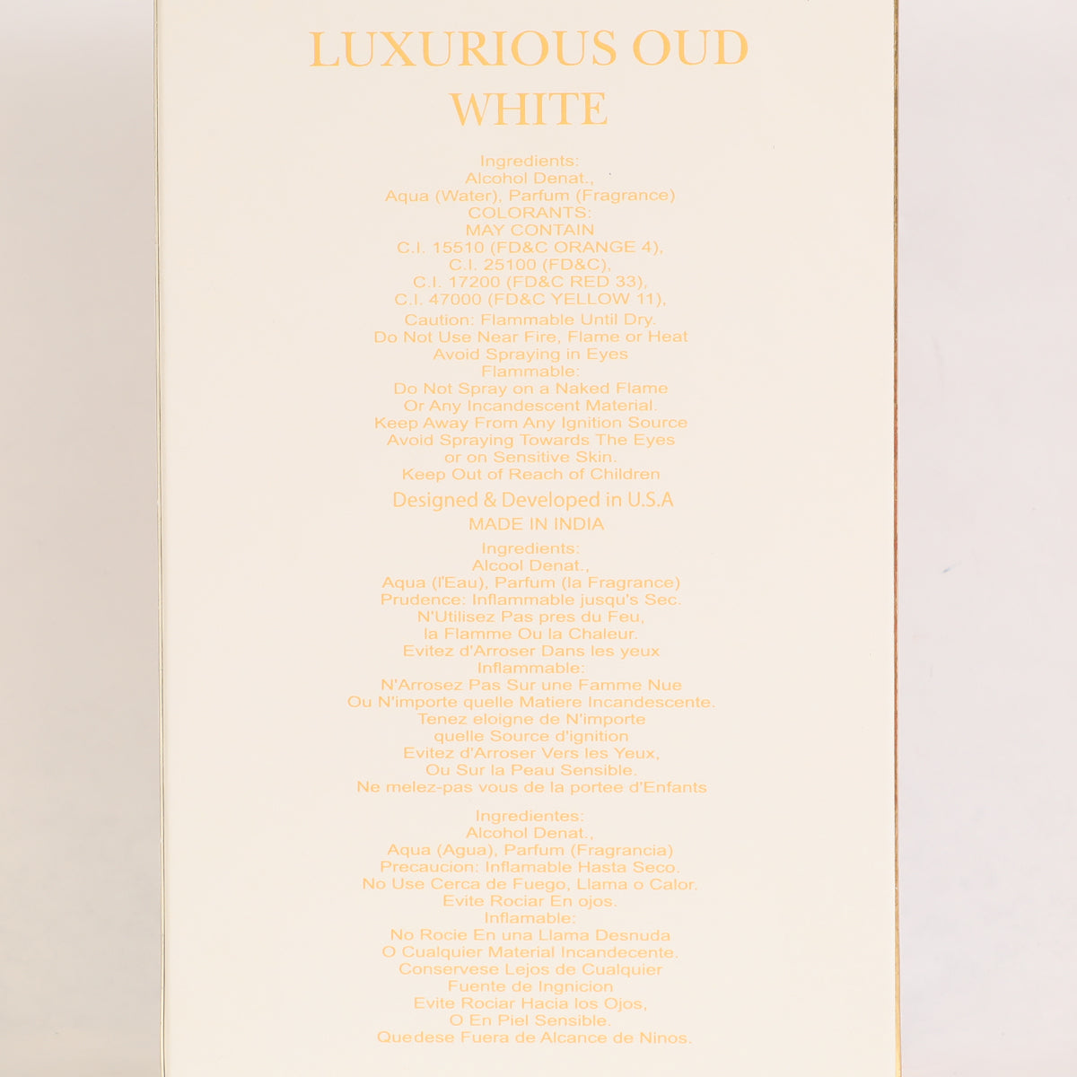 Luxurious Oud White Spray Perfume Eau De Parfum For Women - 100ML/3.4FL.OZ.