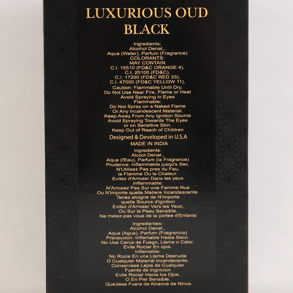 Luxurious Oud Black Spray Perfume Eau De Parfum For Men - 100ML/3.4FL.OZ.