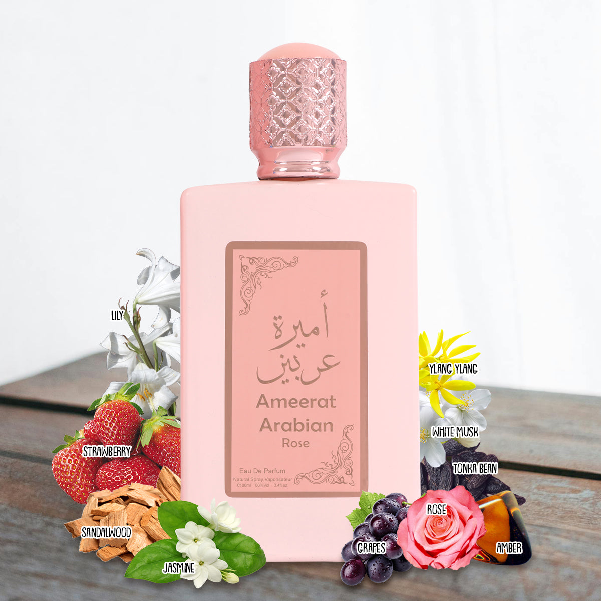 Ameerat Arabian Rose Spray Perfume Eau De Parfum For Women - 100ML/3.4FL.OZ.