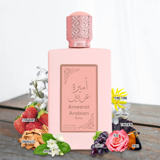 Ameerat Arabian Rose Spray Perfume Eau De Parfum For Women - 100ML/3.4FL.OZ.