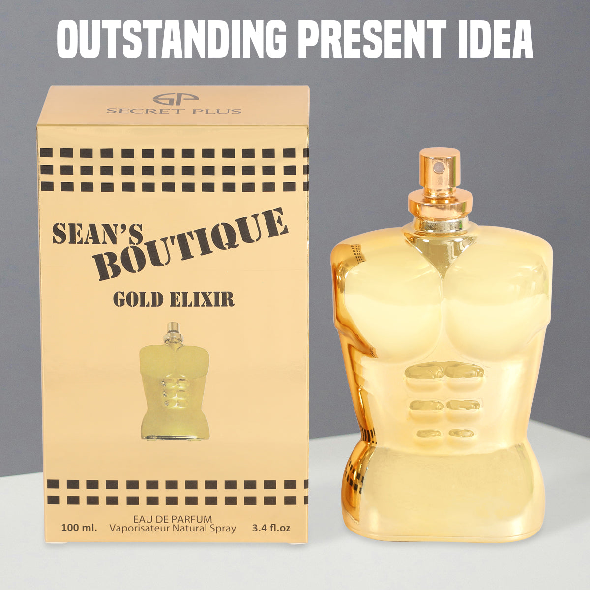Sean's Boutique Gold Elizir Spray Perfume Eau De Parfum For Men - 100ML/3.4FL.OZ.