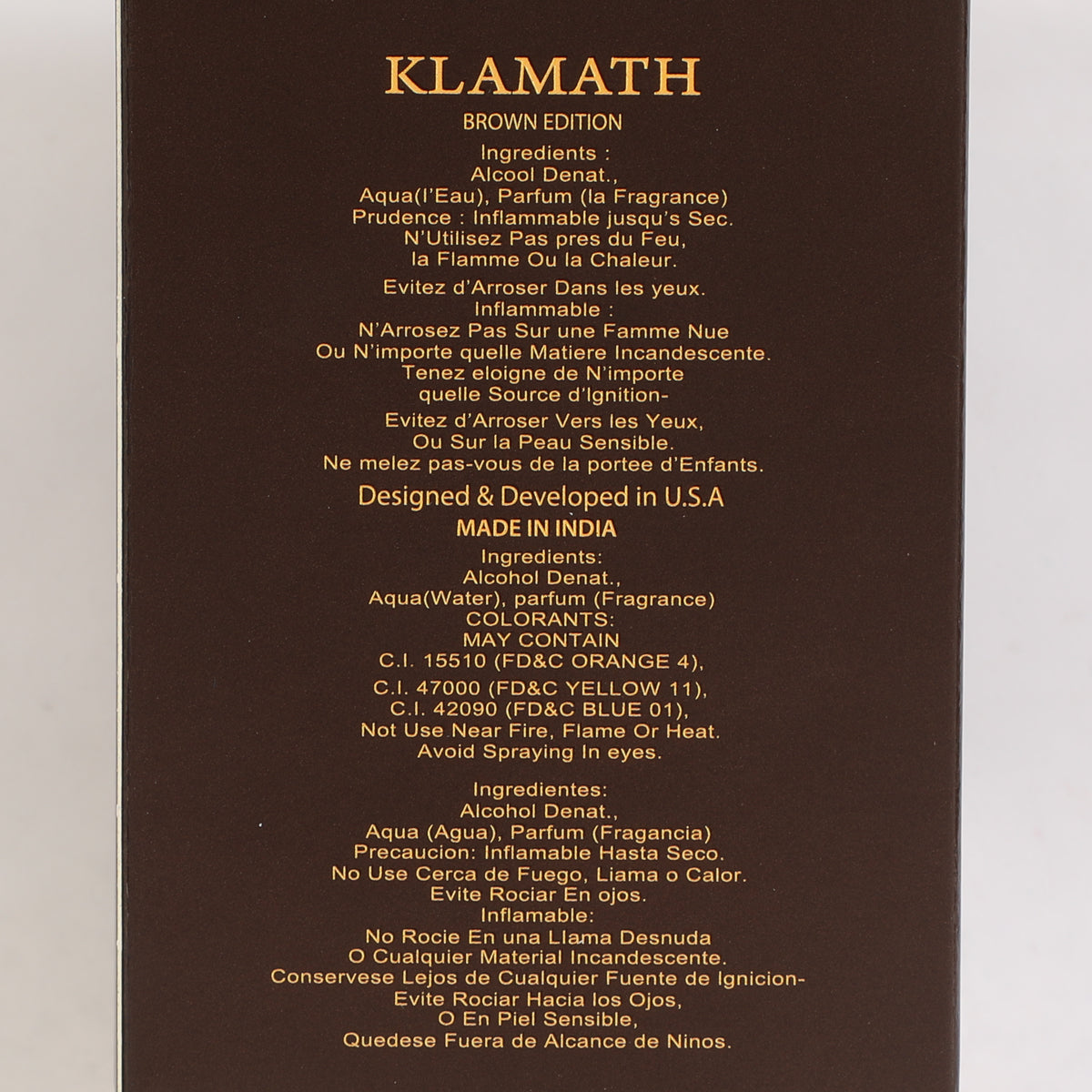 Klamath Brown Edition Spray Perfume Eau De Parfum For Men - 90ML/3.04FL.OZ./3PCS