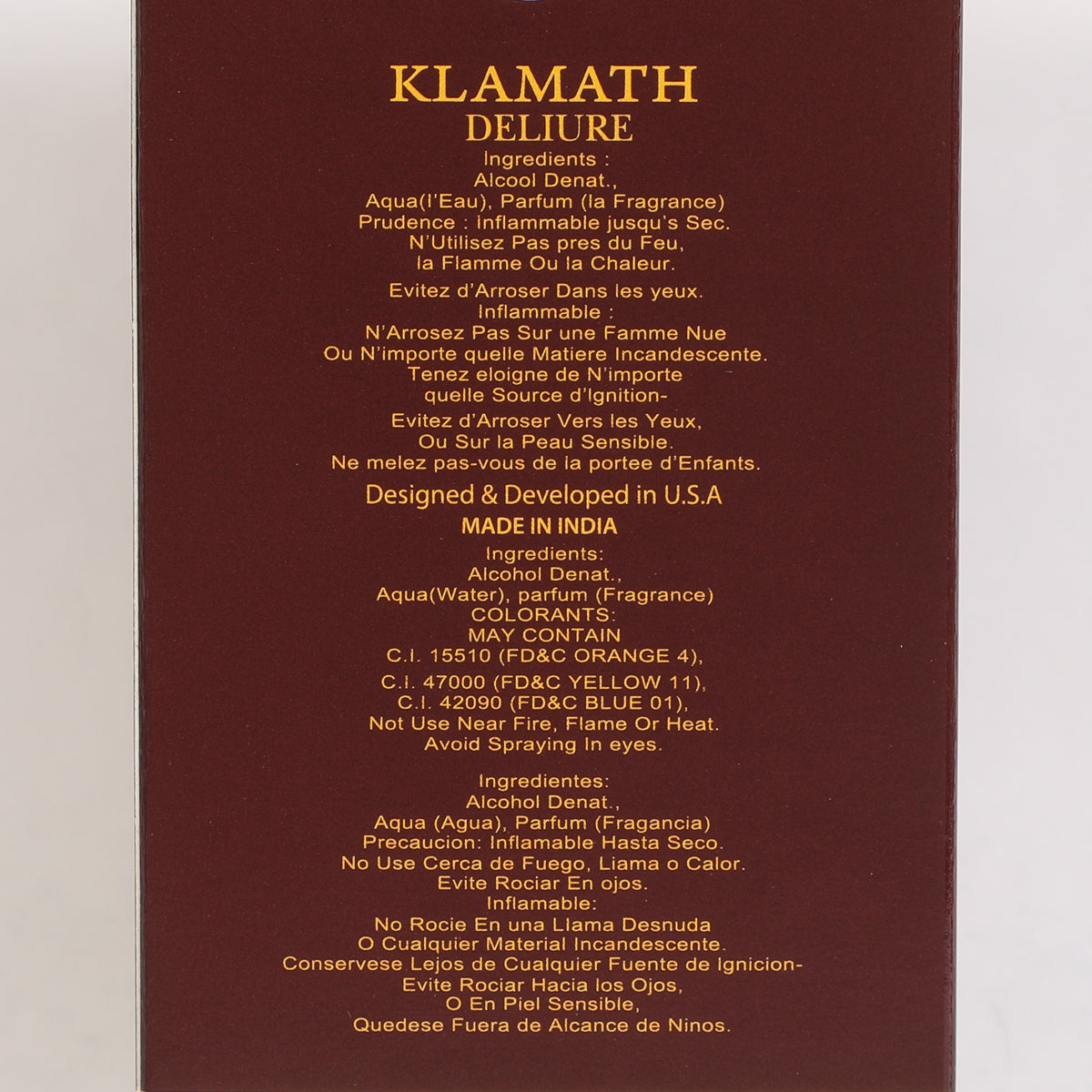 Klamath Deliure Spray Perfume Eau De Parfum For Men - 90ML/3.04FL.OZ.
