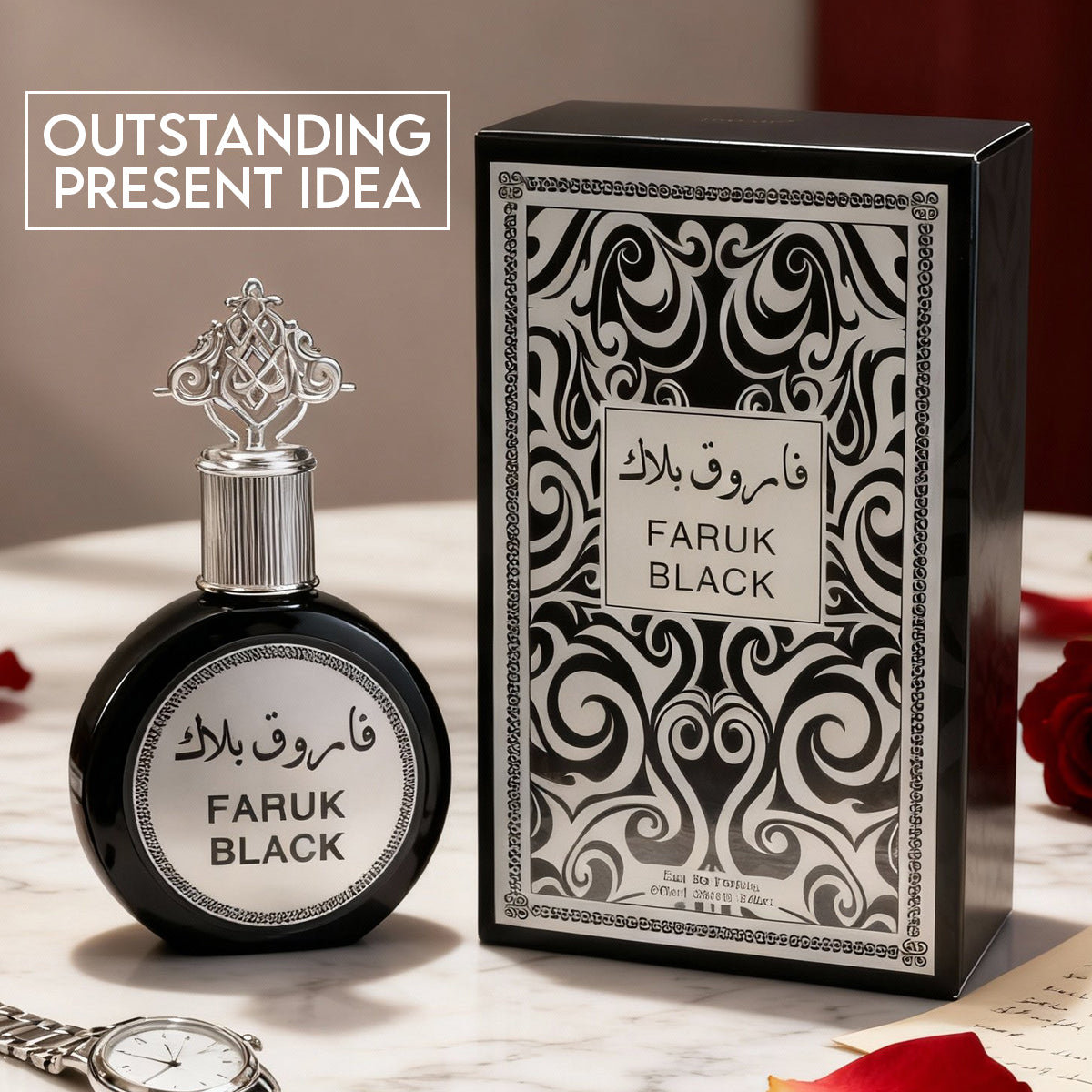Faruk Black Spray Perfume Eau De Parfum For Men - 100ML/3.4FL.OZ.