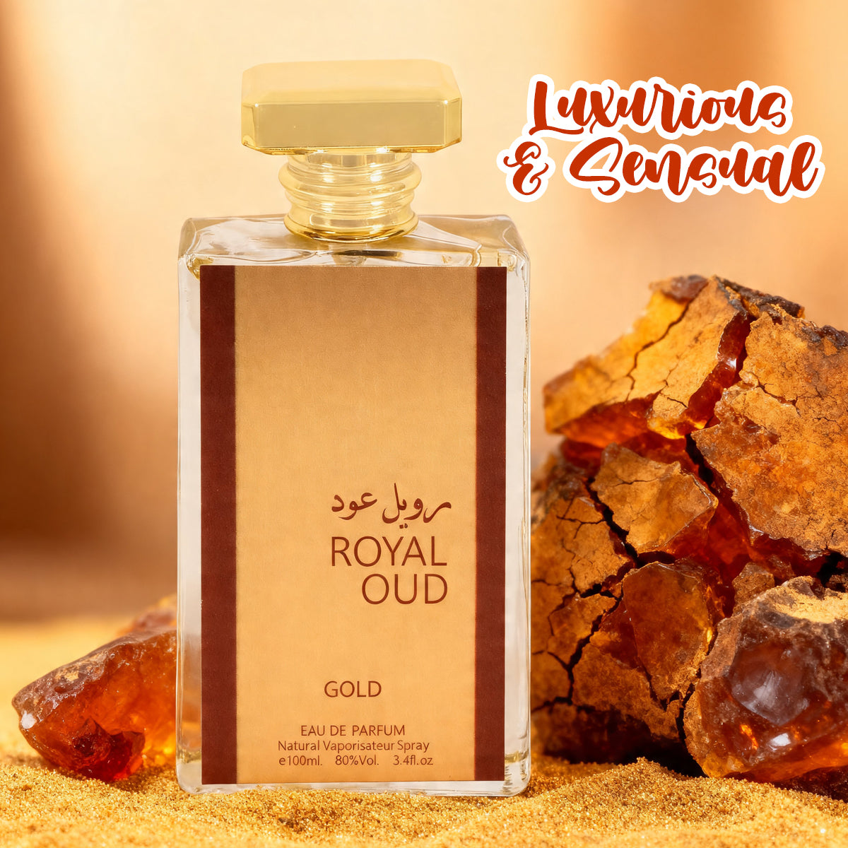 Royal Oud Gold Spray Perfume Eau De Parfum For Men And Women - 100ML/3.4FL.OZ.