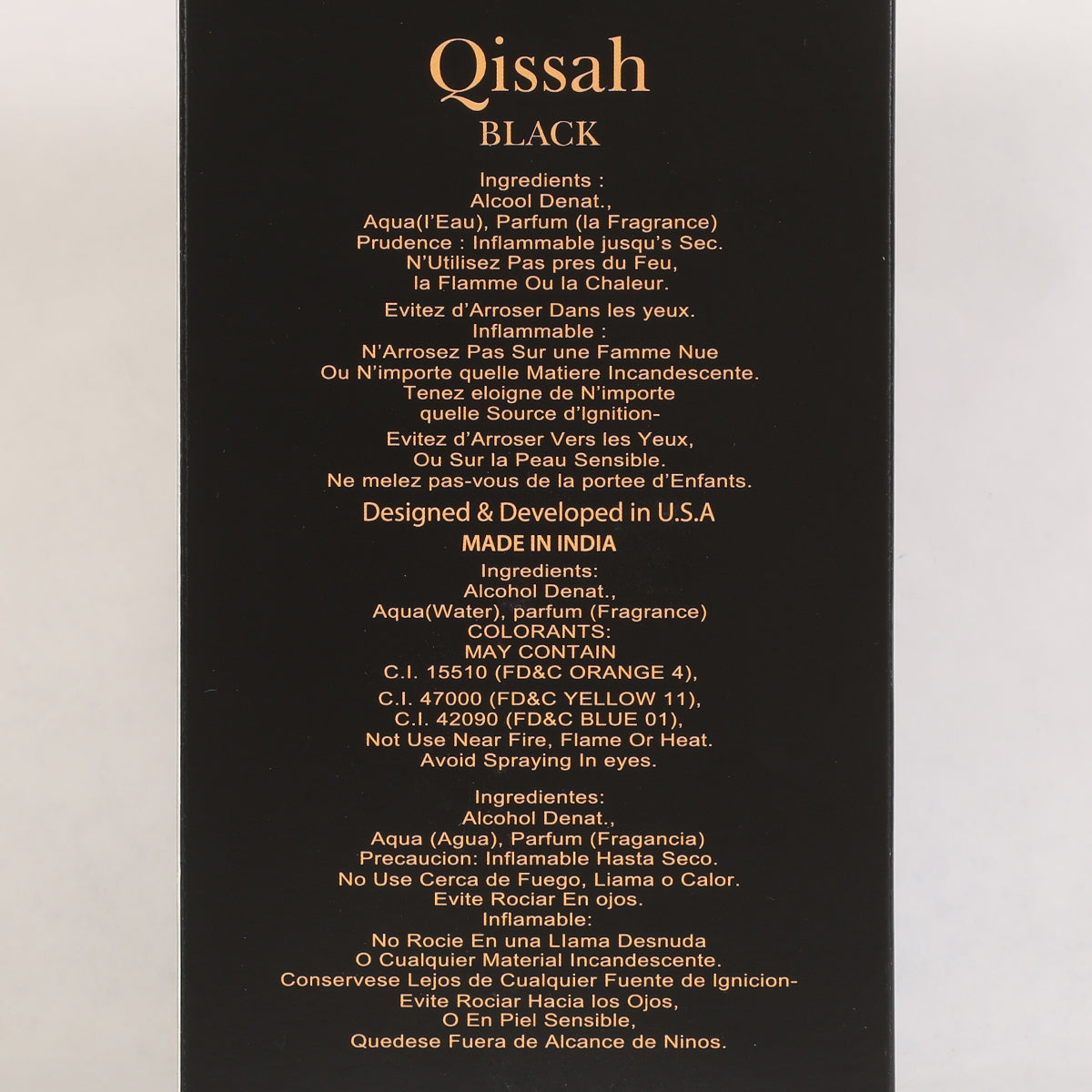 Qissah Black Spray Perfume Eau De Parfum For Men - 100ML/3.4FL.OZ.