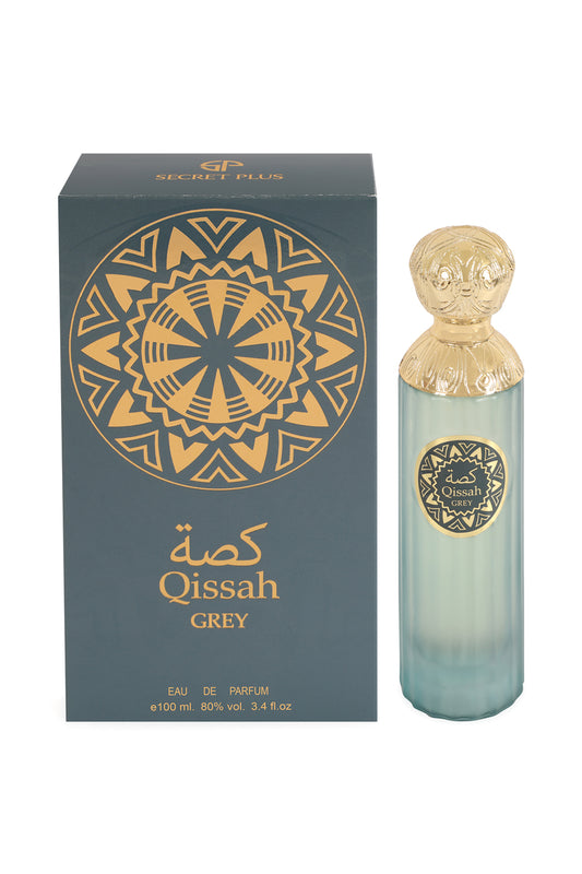 Qissah Grey Spray Perfume Eau De Parfum For Men And Women - 100ML/3.4FL.OZ.
