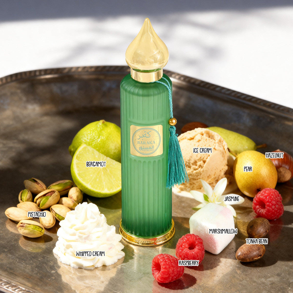 Baraka Pistachio Spray Perfume Eau De Parfum For Men And Women - 100ML/3.4FL.OZ./3PCS