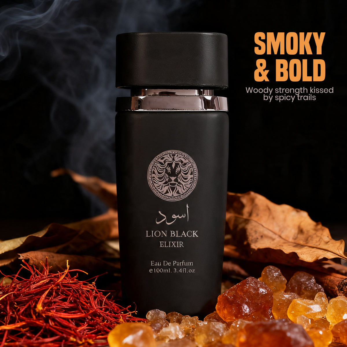 Lion Black Elixir Spray Perfume Eau De Parfum For Men - 100ML/3.4FL.OZ./3PCS