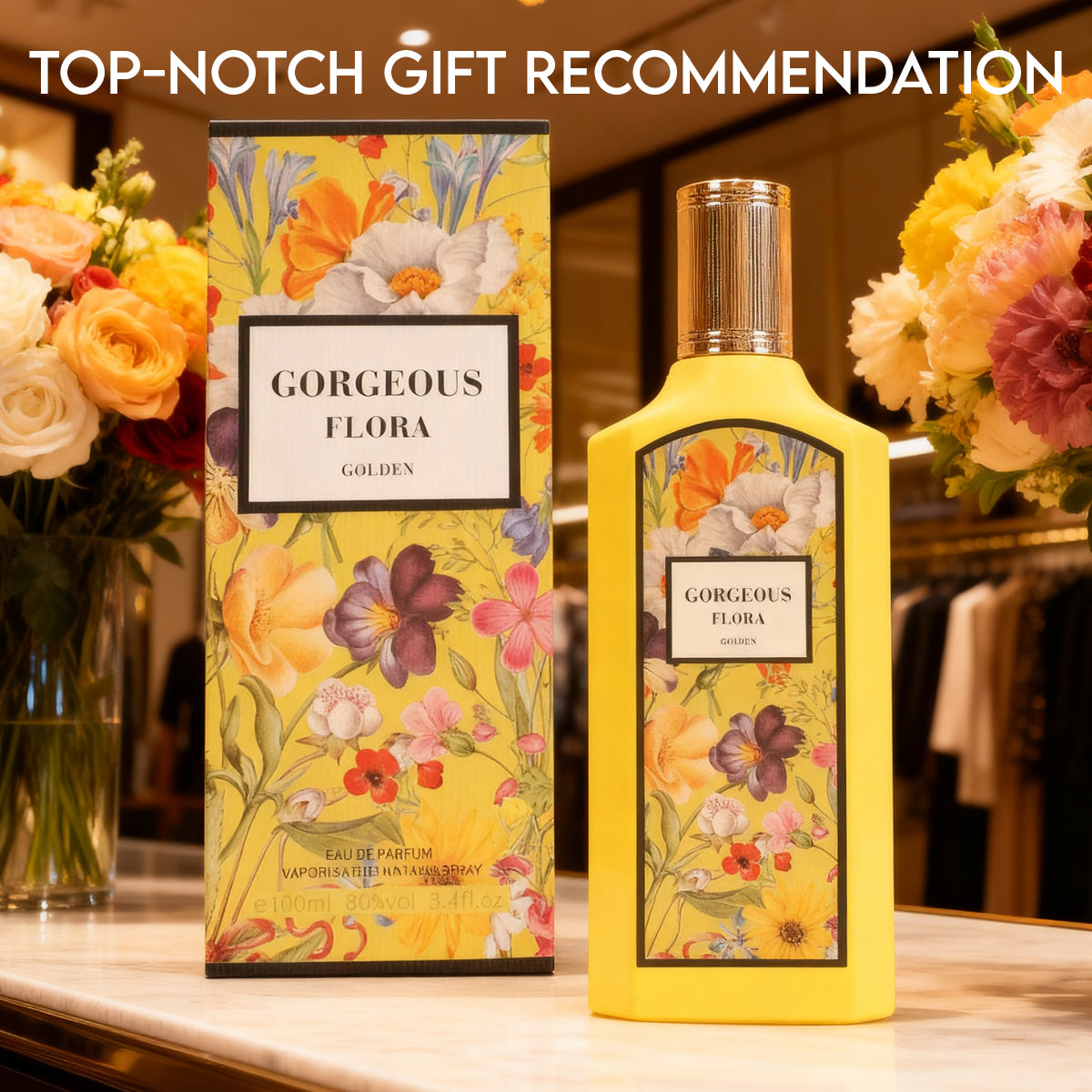 Gorgeous Floral Golden Spray Perfume Eau De Parfum For Women - 100ML/3.4FL.OZ.