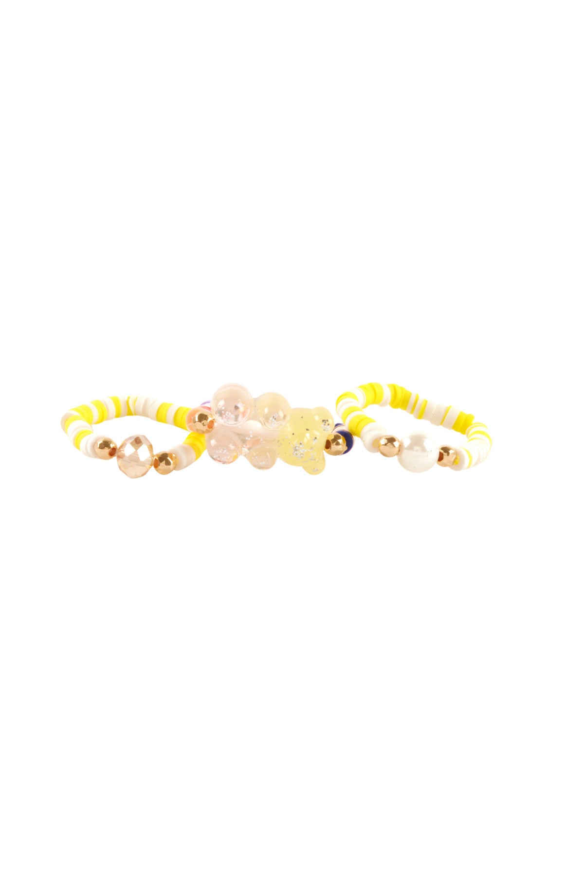 Pearl Fimo Bear Multi Stackable Ring