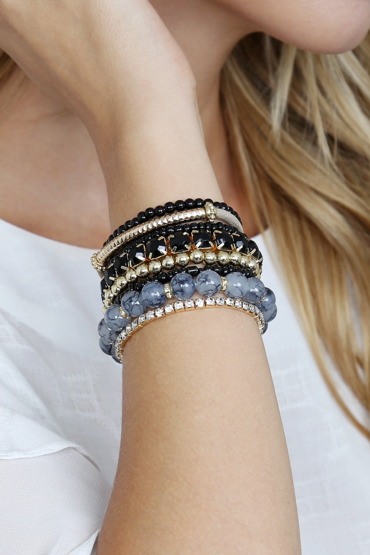 Multi Beads Stretch Bracelet