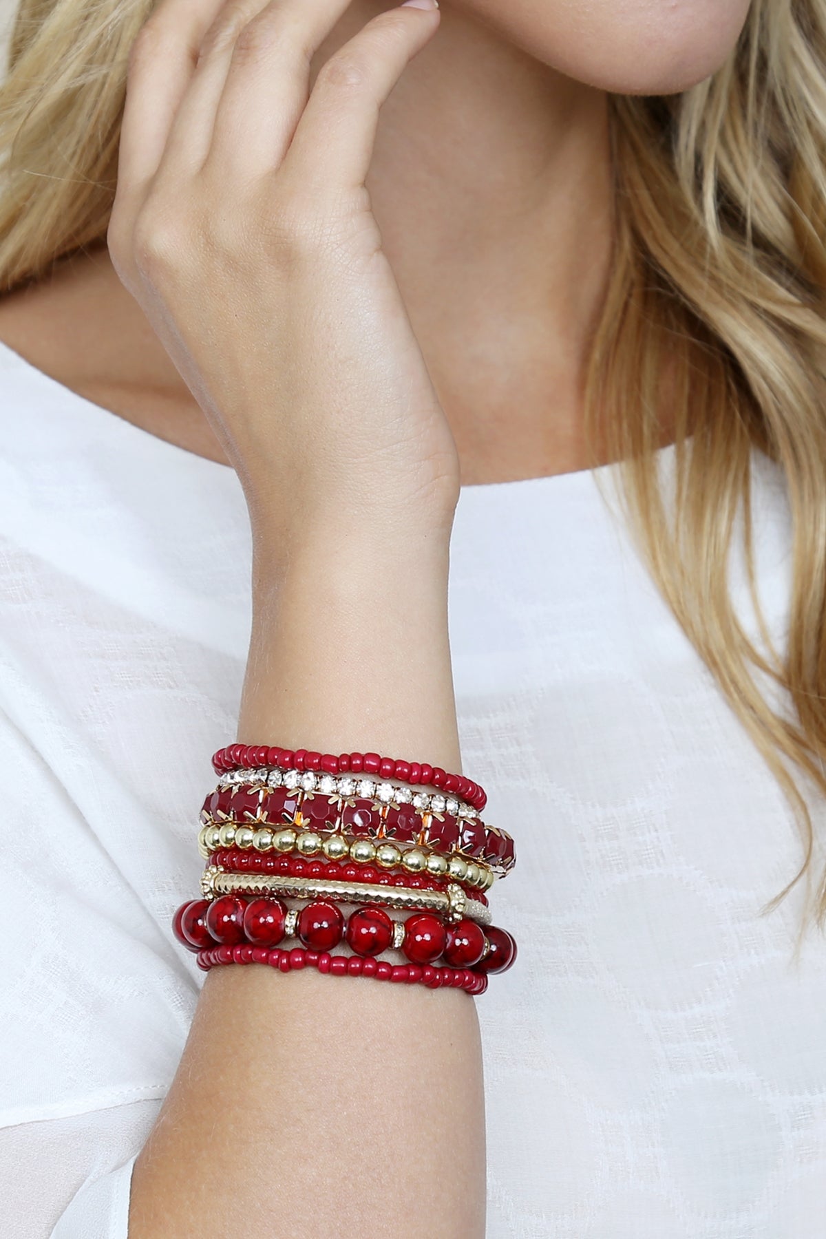 Multi Beads Stretch Bracelet