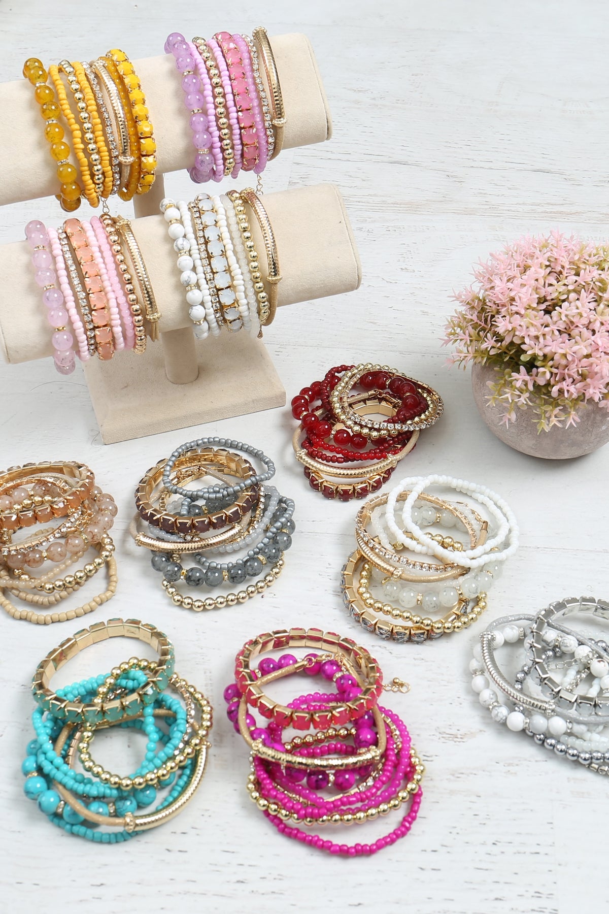Multi Beads Stretch Bracelet