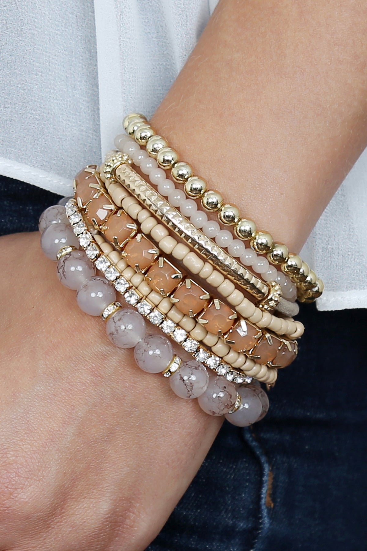Multi Beads Stretch Bracelet