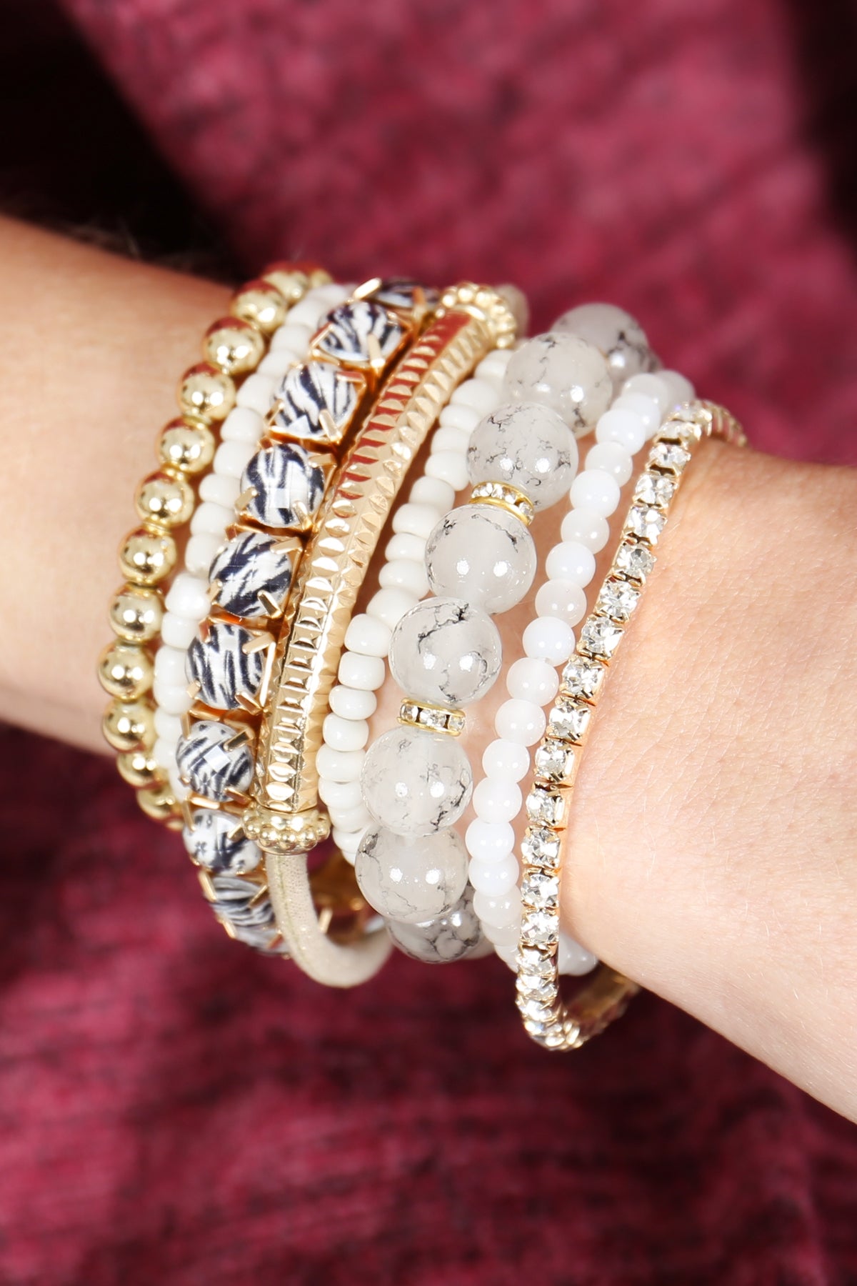 Multi Beads Stretch Bracelet