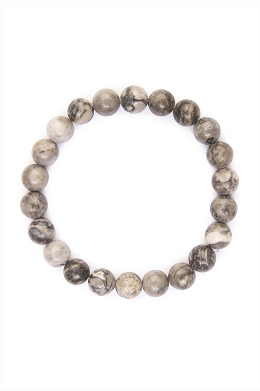 8mm Natural Bead Stretch Bracelet