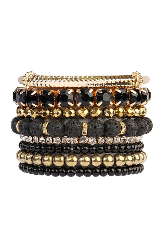 Mixed Beads Charm Multi Line Bracelet
