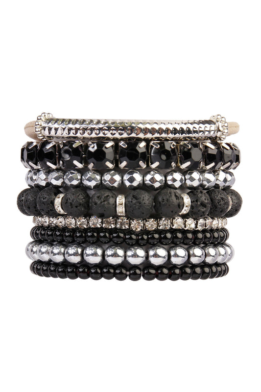 Mixed Beads Charm Multi Line Bracelet
