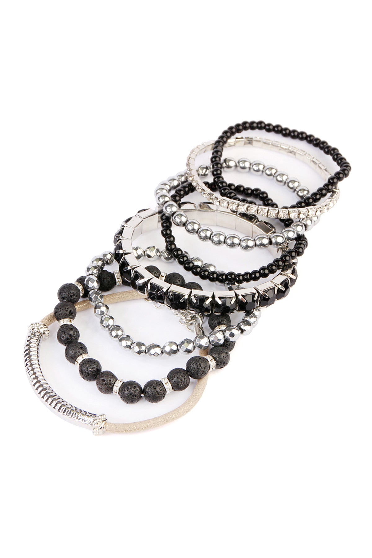 Mixed Beads Charm Multi Line Bracelet