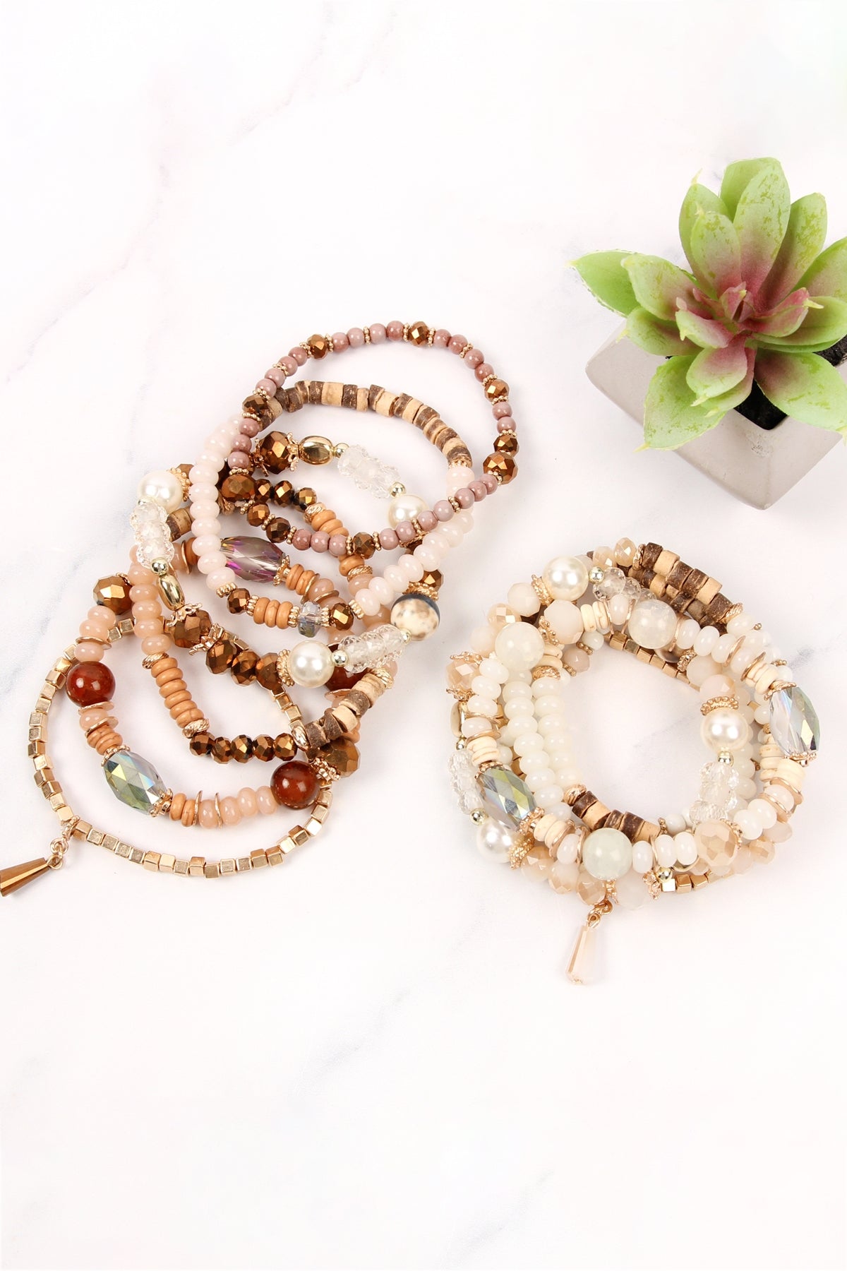 Multi Stone Beads Stackable Bracelets