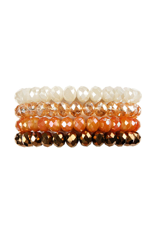 Four Line Crystal Beads Stretch Bracelet