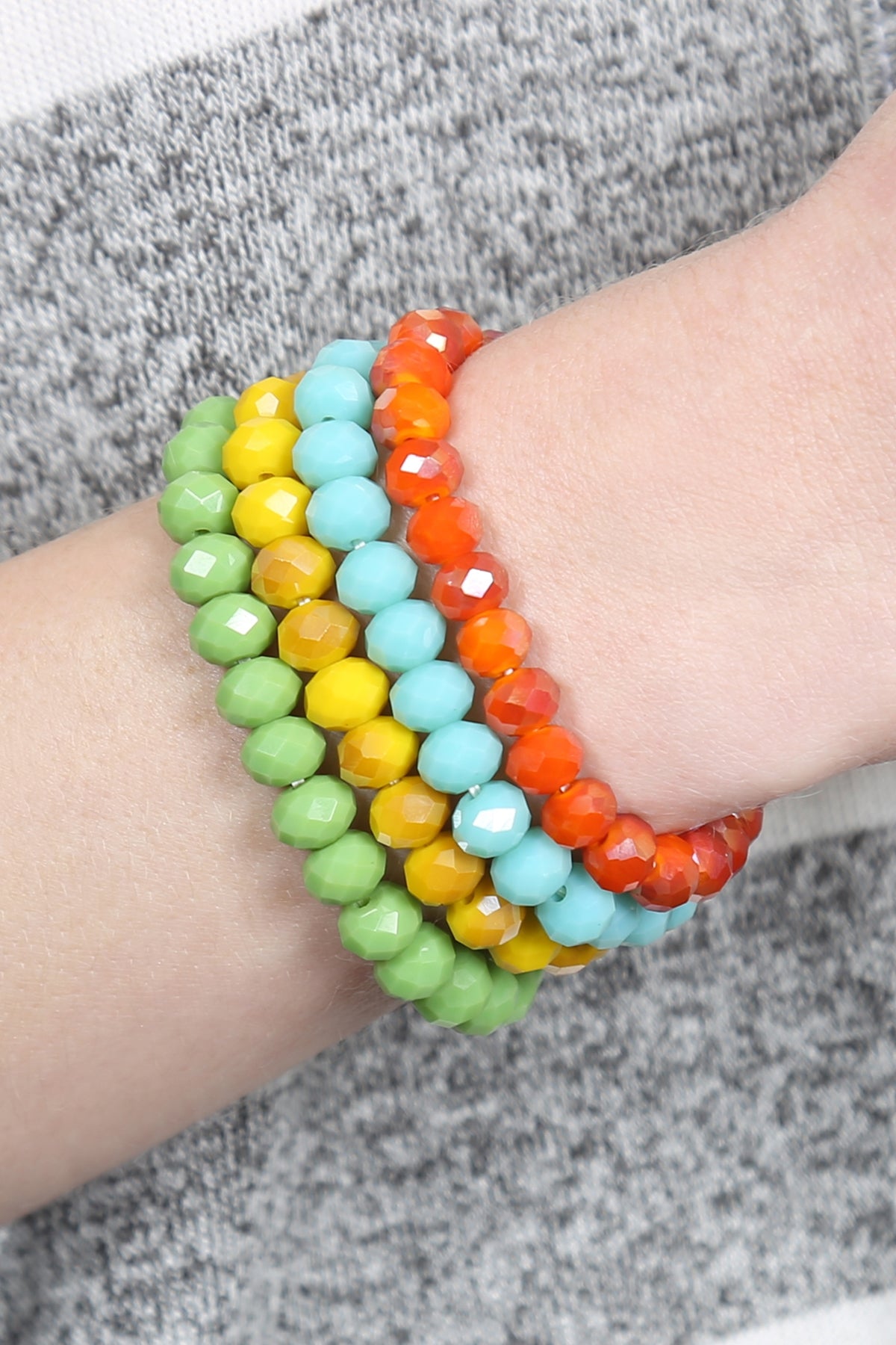Four Line Crystal Beads Stretch Bracelet