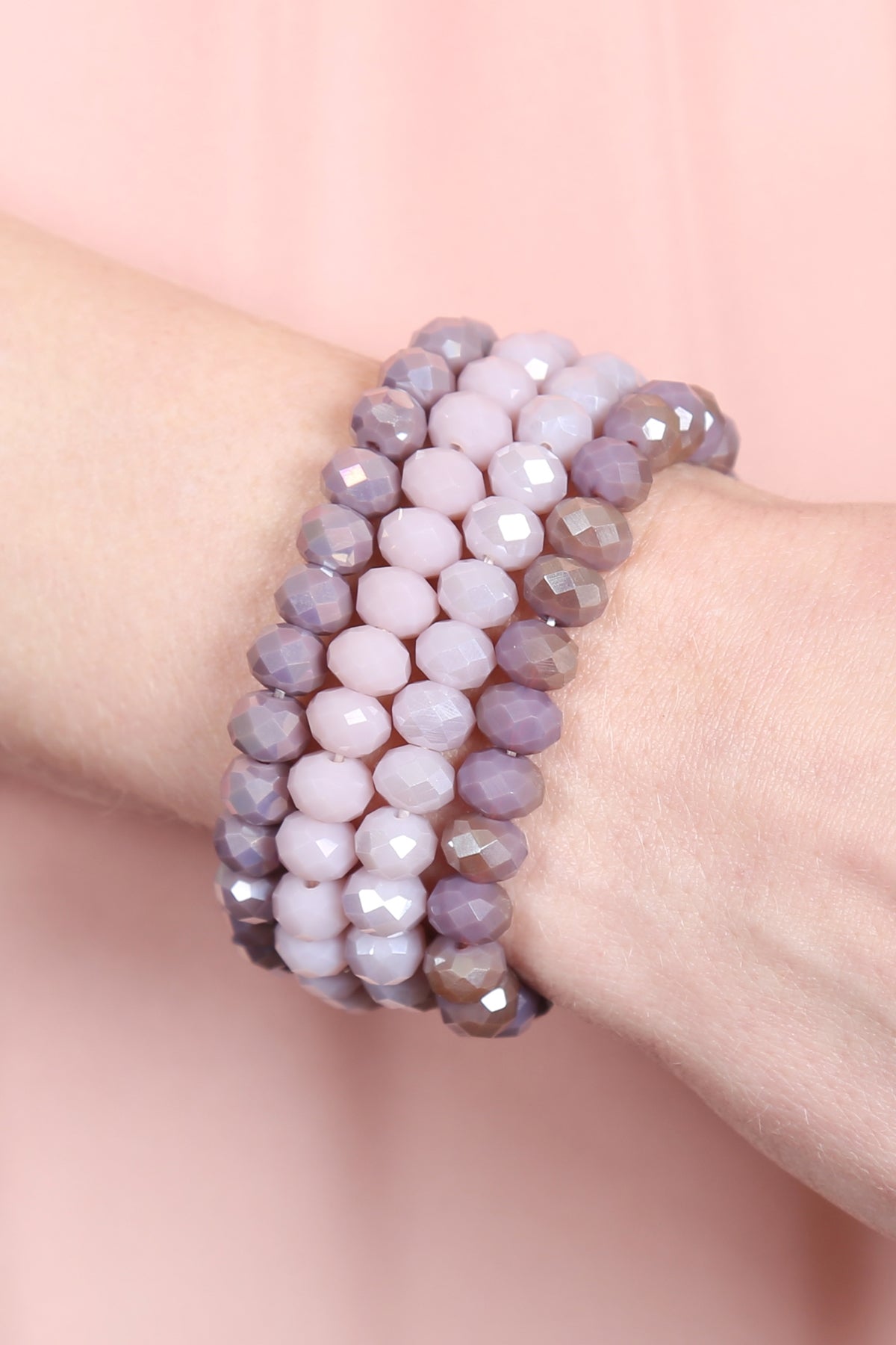 Four Line Crystal Beads Stretch Bracelet