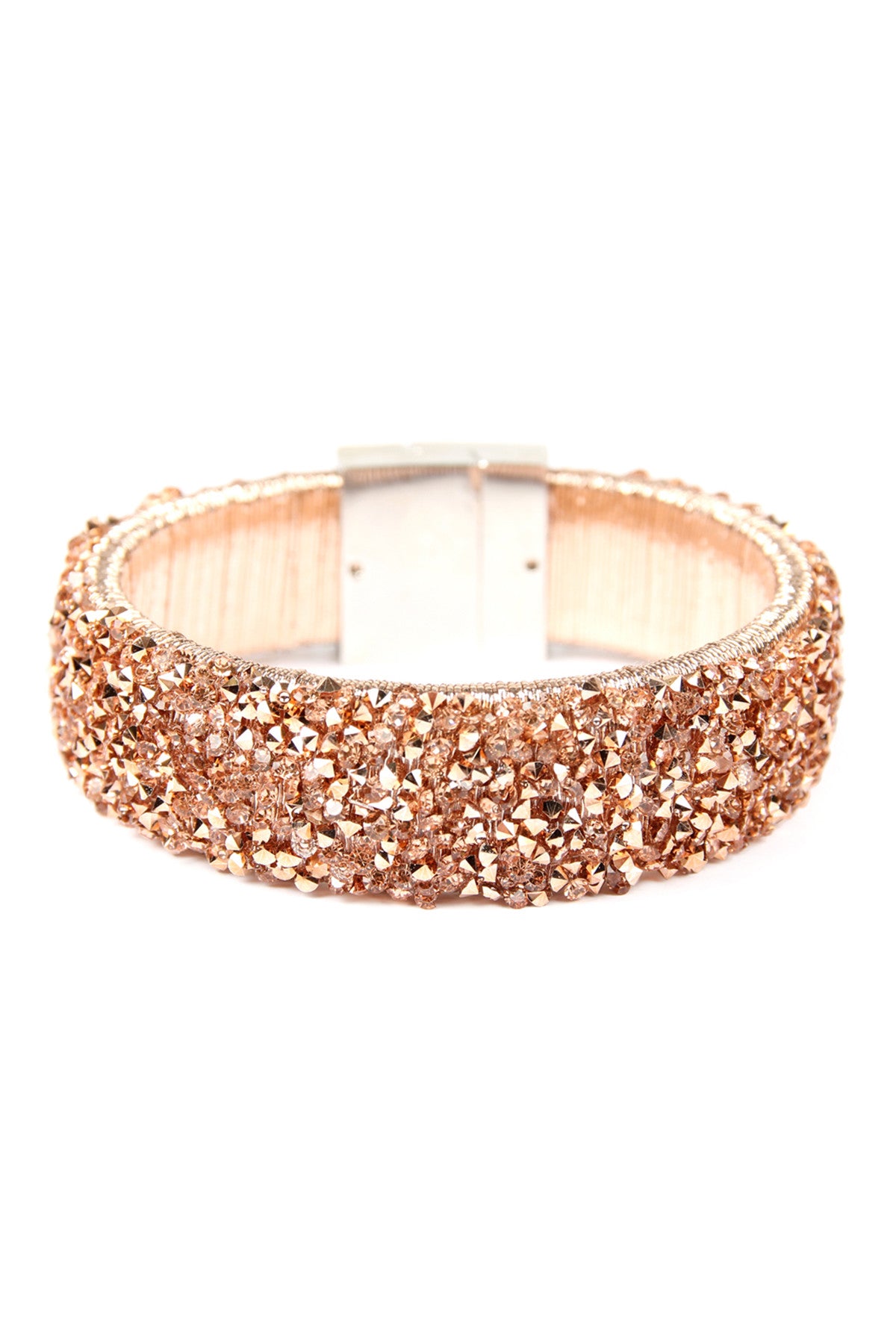 Wide Rhinestone Bangle Bracelet