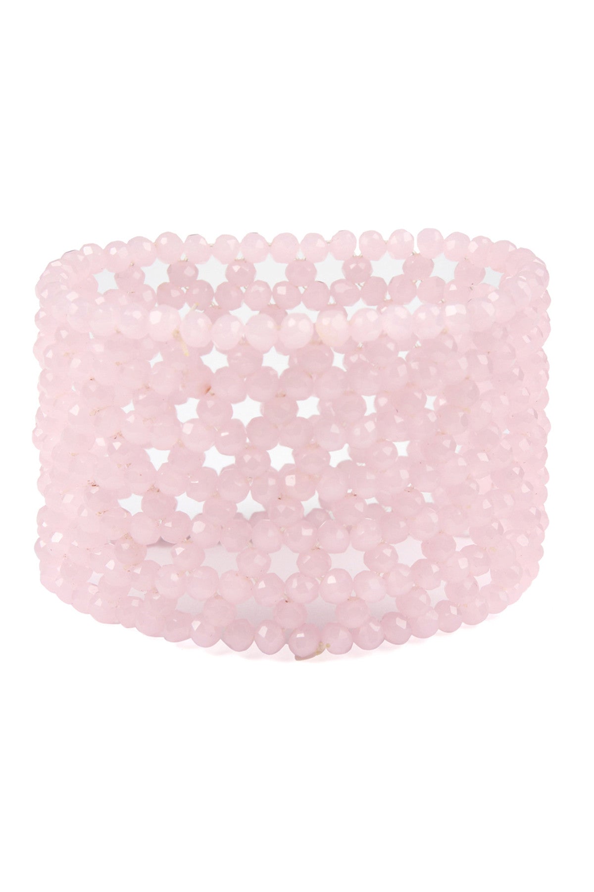 Glass Beads Mesh Wide Stretch Bracelet
