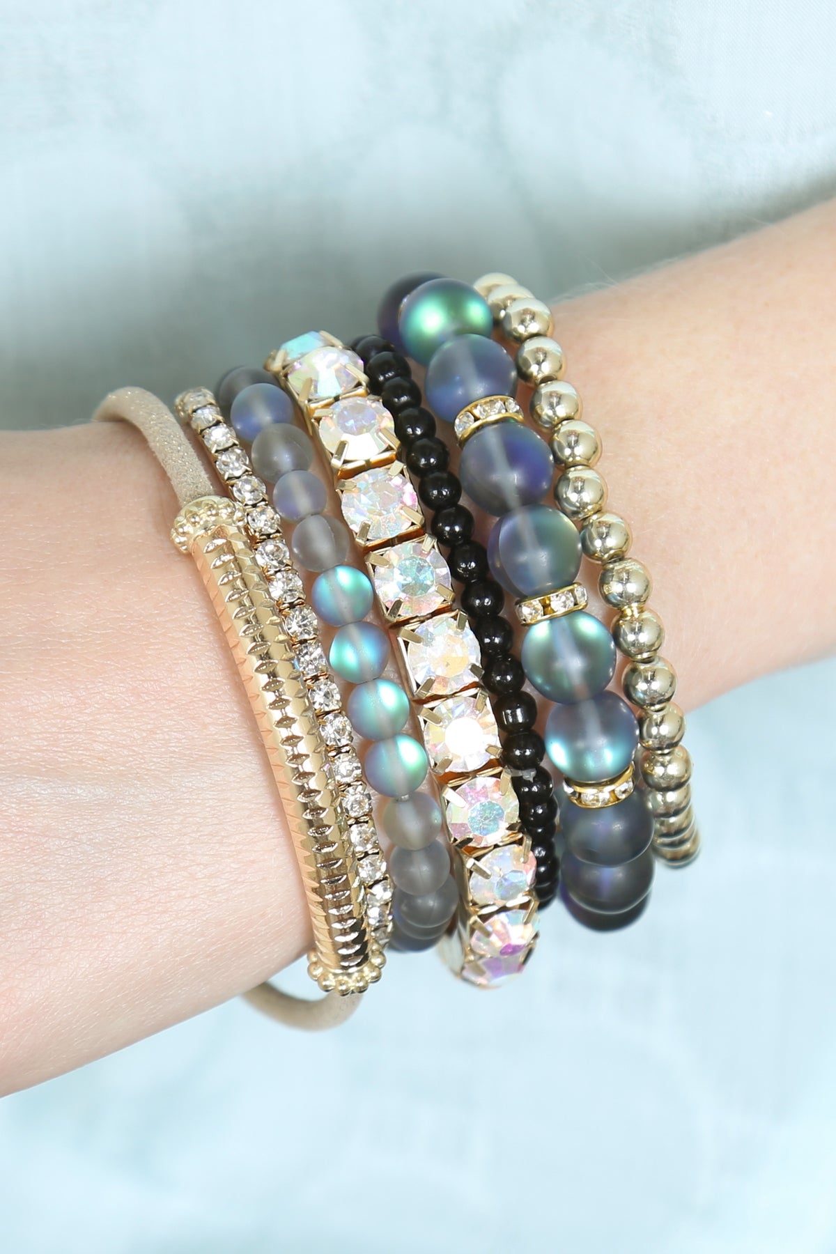 Mermaid Glass Stretch Bracelet Set