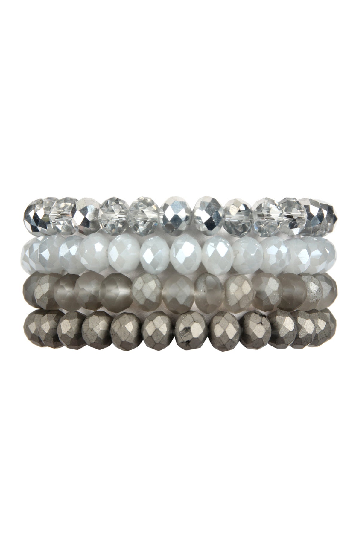 4 Line Glass Beads Stretch Bracelet