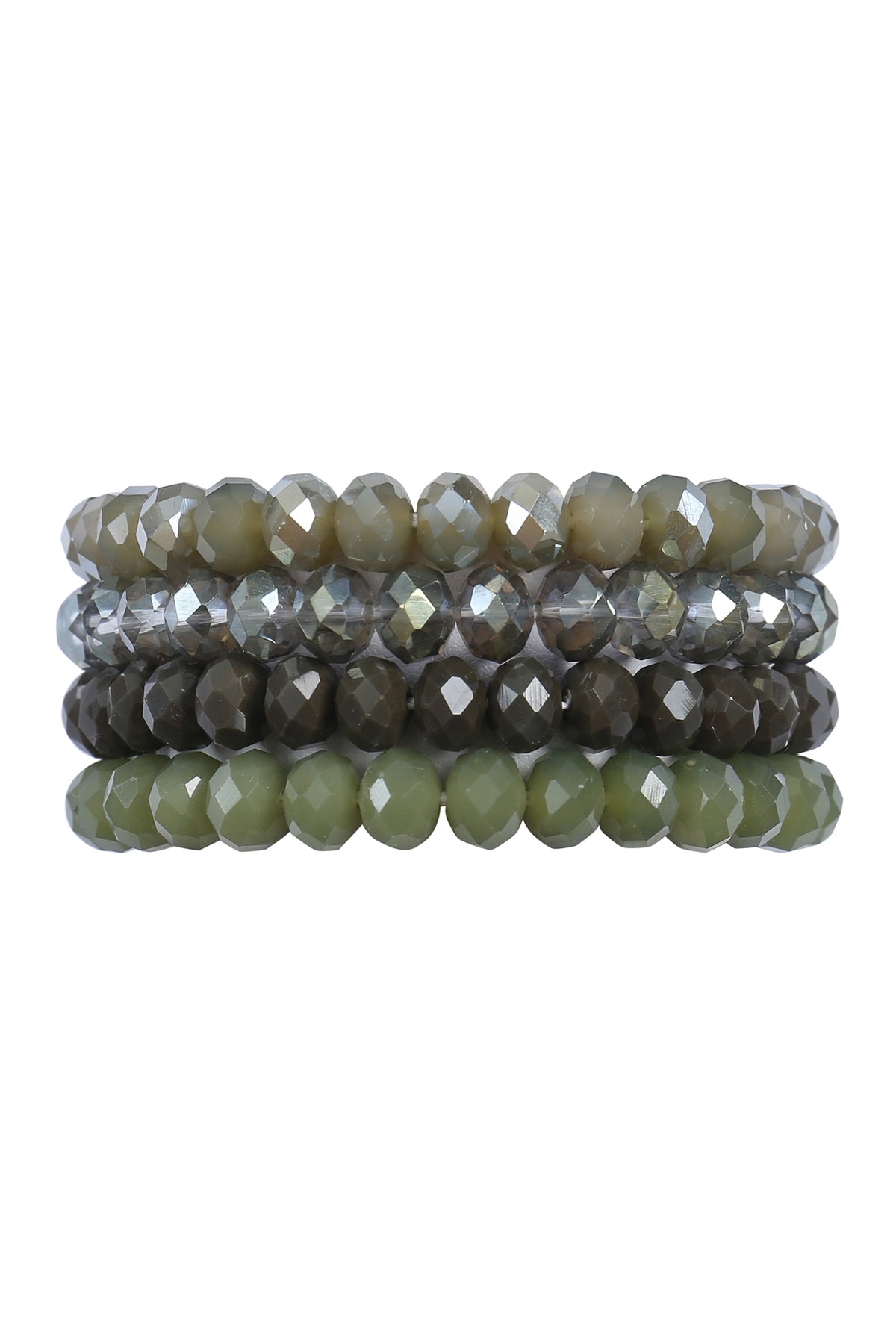4 Line Glass Beads Stretch Bracelet