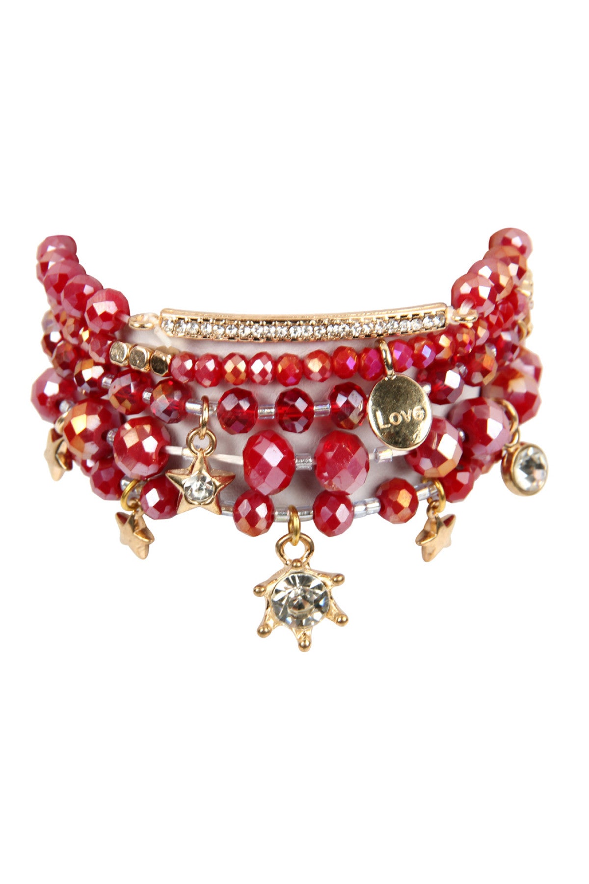 Glass Beads Charm Bracelet Set