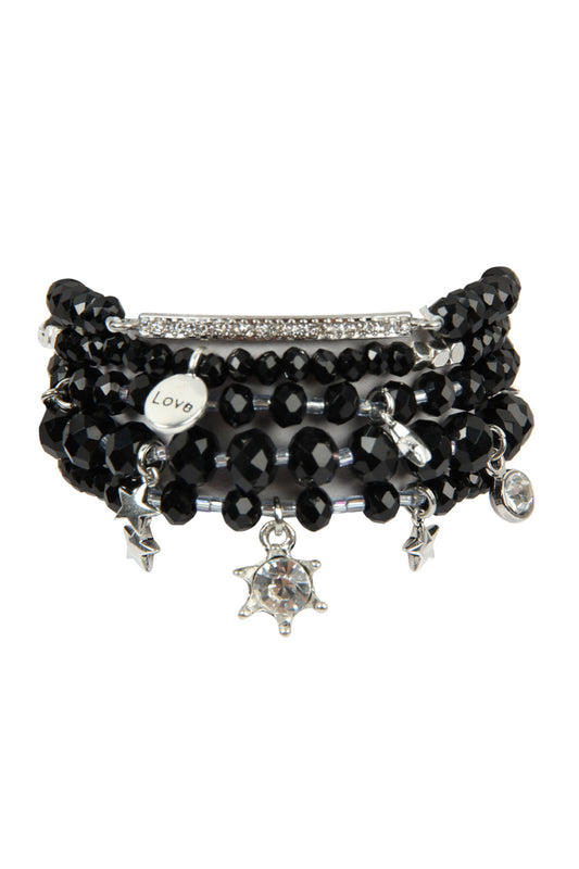 Glass Beads Charm Bracelet Set