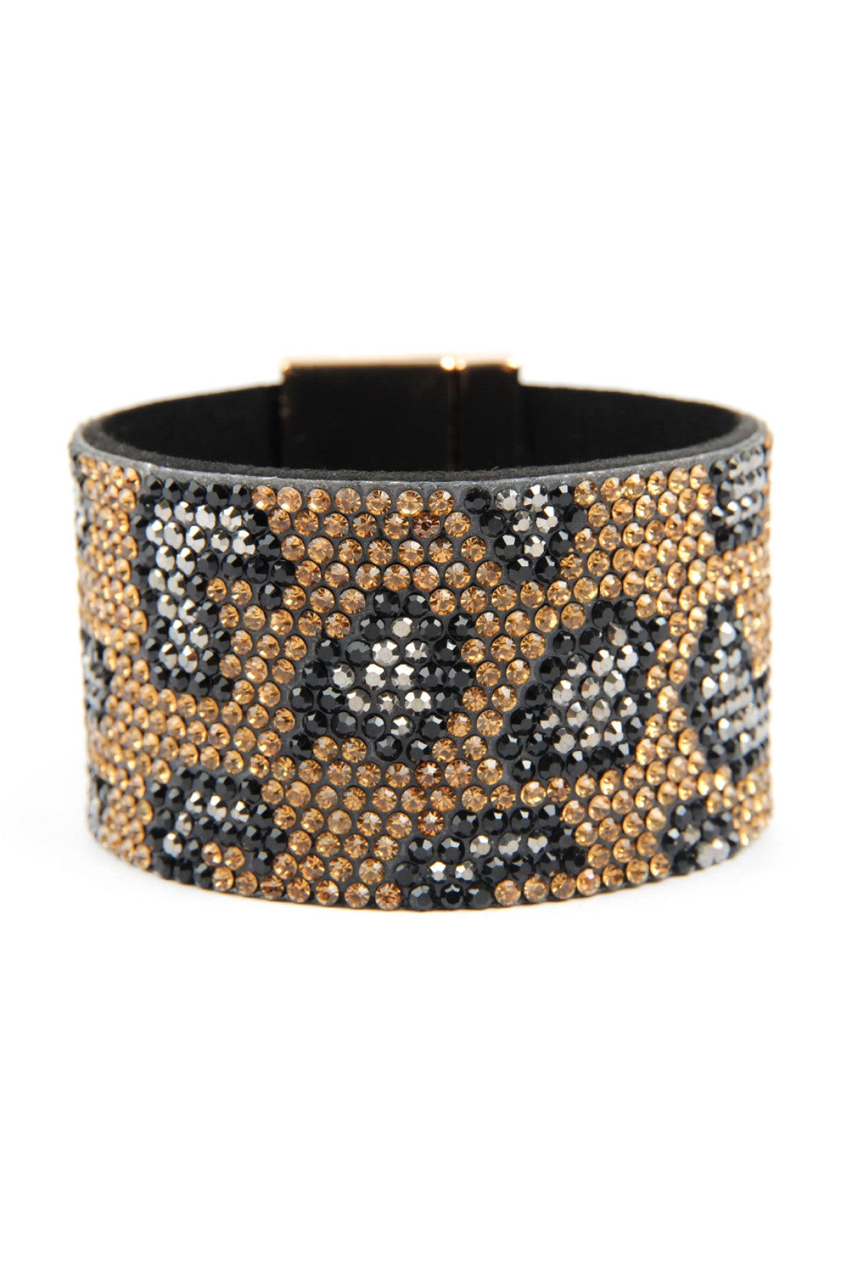 Leopard Rhinestone Wrap Bracelet
