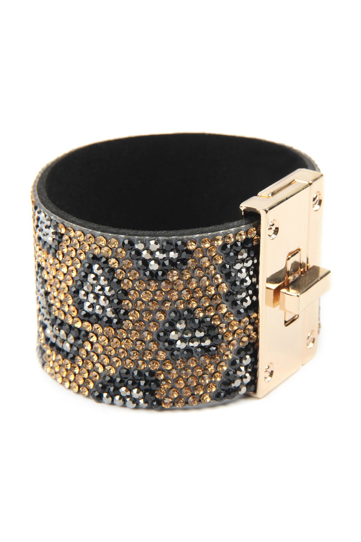 Leopard Rhinestone Wrap Bracelet