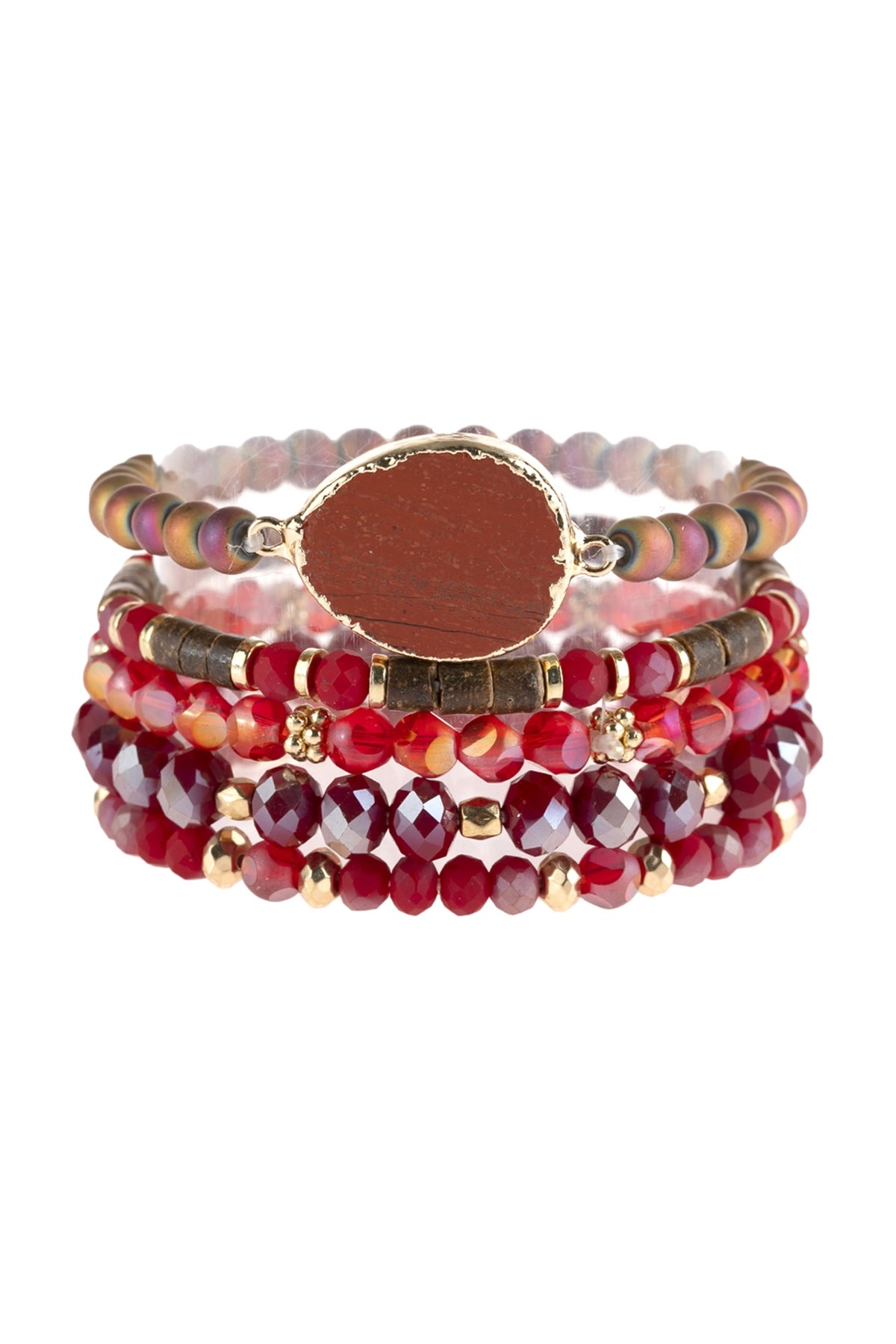 Natural Stone Charm Mixed Beads Bracelet