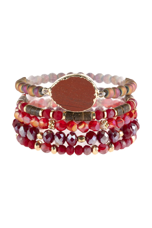 Natural Stone Charm Mixed Beads Bracelet